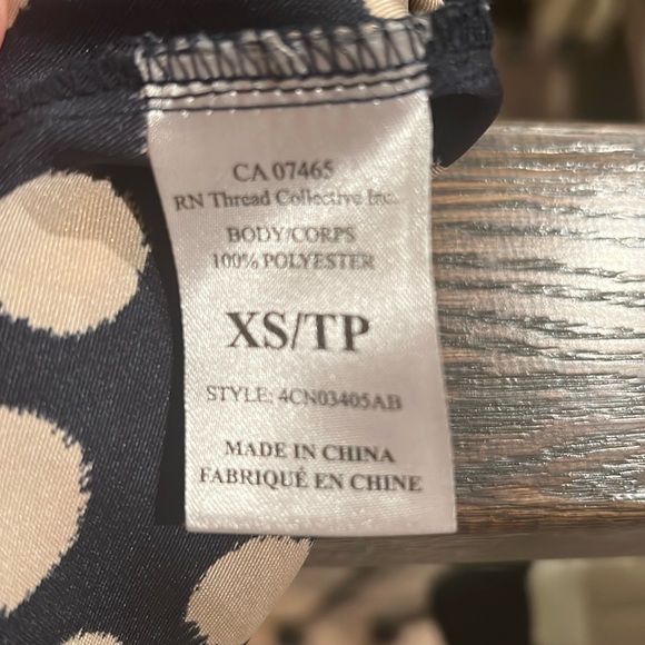 XS Navy Blue/Khaki Polka Dot Dress by ABS - Picture 7 of 8